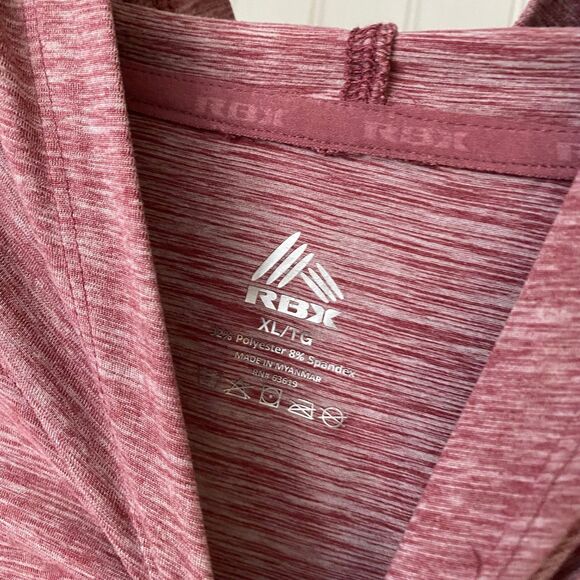 Women’s RBX Workout Running Cropped Hoodie Heather Red Rose XL sports athleisure - Picture 2 of 5